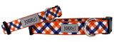 Orange Auburn Plaid Dog Collar