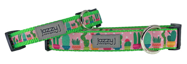 Light Pink Cactus Dog Collar