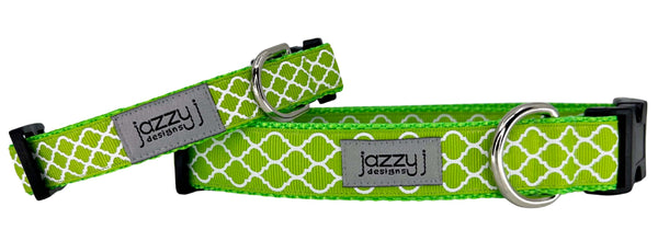 Lime Green Trellis Dog Collar