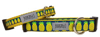 Navy Glitter Pineapples Dog Collar