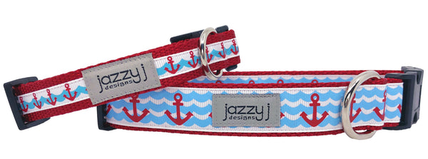 Wave Anchor Dog Collar