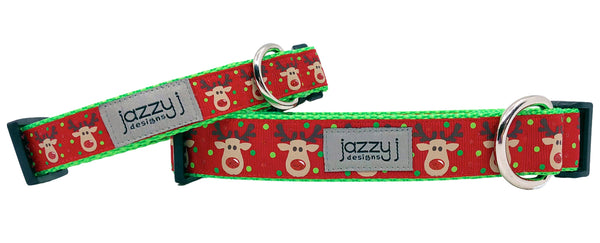 Red Silly Deer Dog Collar