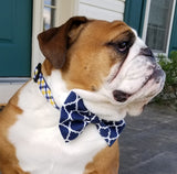 Navy & Gold Plaid on Navy Dog Collar