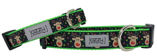 Black Silly Deer Dog Collar