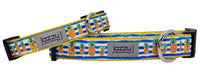 Blue Striped Pineapple Dog Collar