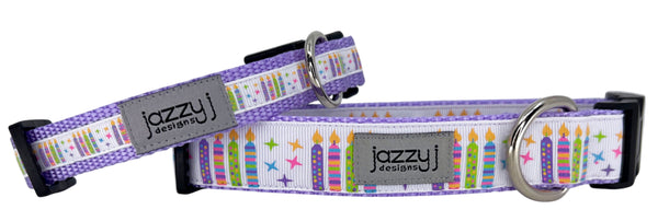 Birthday Pastel Candles Dog Collar