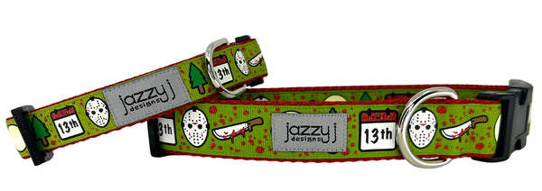 Green Friday the 13th Dog Collar