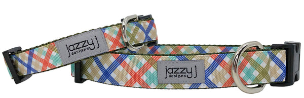 Geometric Plaid Dog Collar