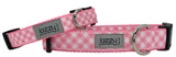 Pink Gingham Dog Collar