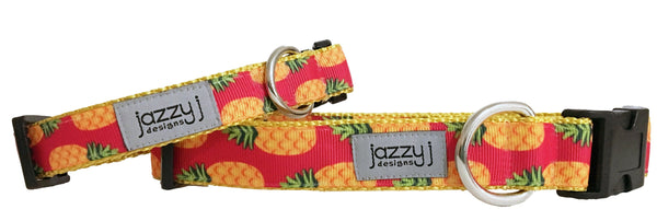 Red Pineapple Dog Collar