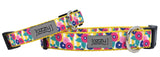 Striped Flowers on Gold Dog Collar