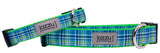 Touch of Lime Plaid Dog Collar