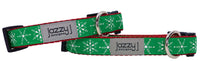 Green Snowflake Dog Collar