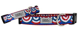 Royal Blue Patriotic Bunting Dog Collar