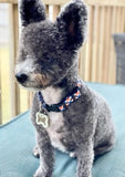 Navy Auburn Plaid Dog Collar
