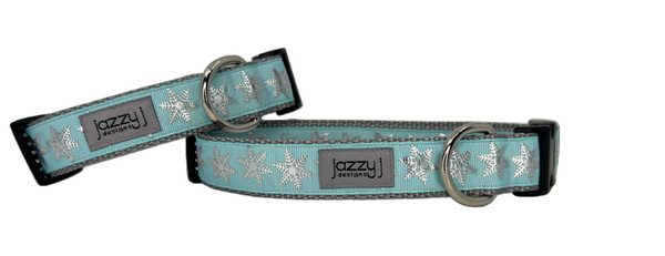 Blue Snowflake Dog Collar