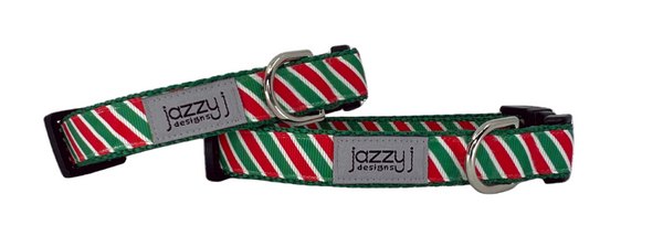 Candy Cane Stripes Dog Collar