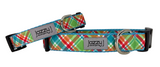 Prepster Plaid on Blue Dog Collar