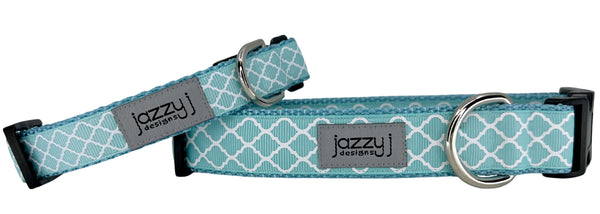 Aqua Trellis Dog Collar