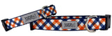 Navy Auburn Plaid Dog Collar