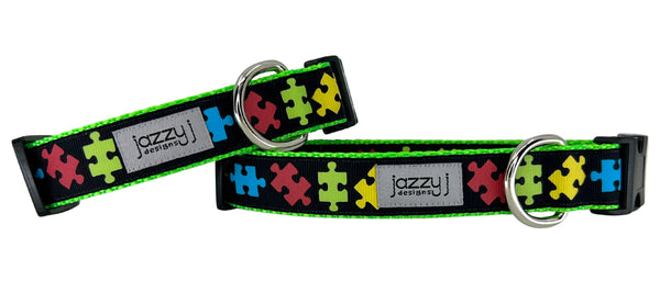 Black Autism Awareness Dog Collar