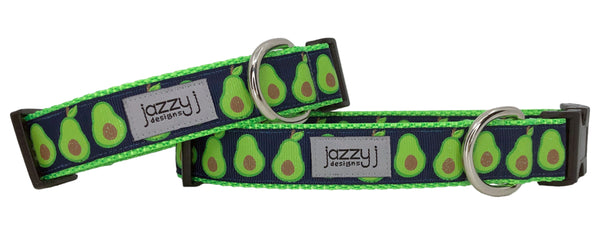 Navy Avocado Dog Collar