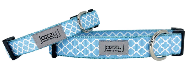 Baby Blue Trellis Dog Collar