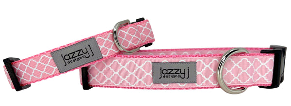 Baby Pink Trellis Dog Collar