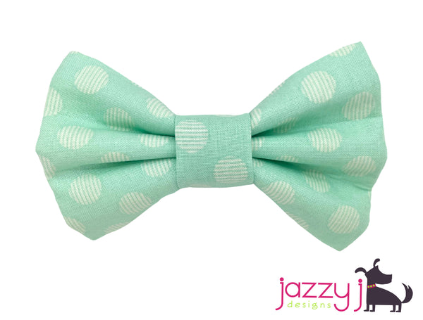 Mint Green Big Polka Dot Bow Tie