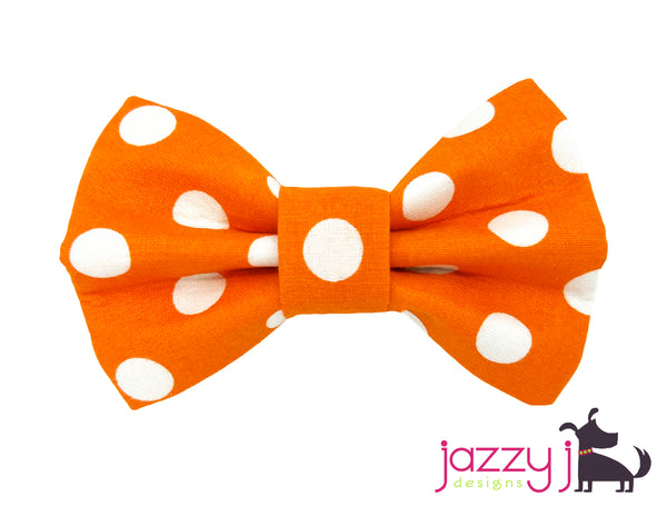 Orange Polka Dot Bow Tie