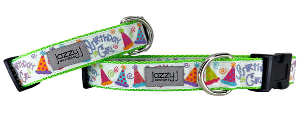 Birthday Girl Party Hats Bright Dog Collar