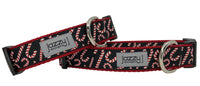 Black Glitter Candy Canes Dog Collar