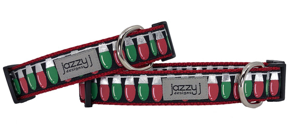 Black Foil Christmas Lights Dog Collar