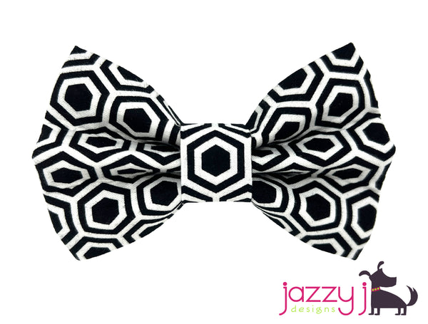 Black Geometric Print Bow Tie