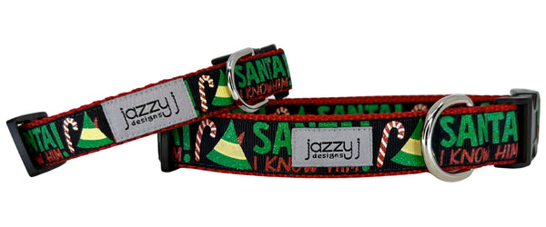 Black Santa I Know Him Dog Collar