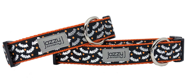 Black and Silver Bats Dog Collar