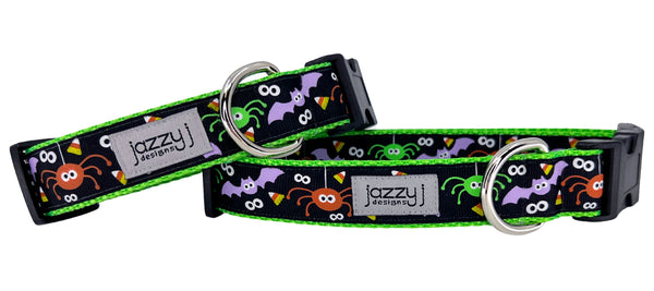 Black Spiders and Bats Dog Collar