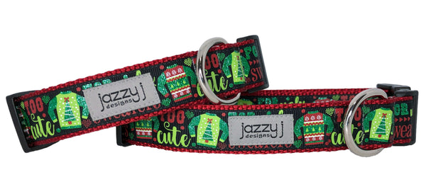 Black Ugly Sweater Dog Collar