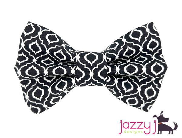 Black Moroccan Tiles Bow Tie