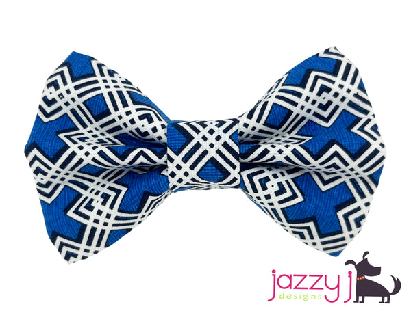 Blue & Black Geo Print Bow Tie