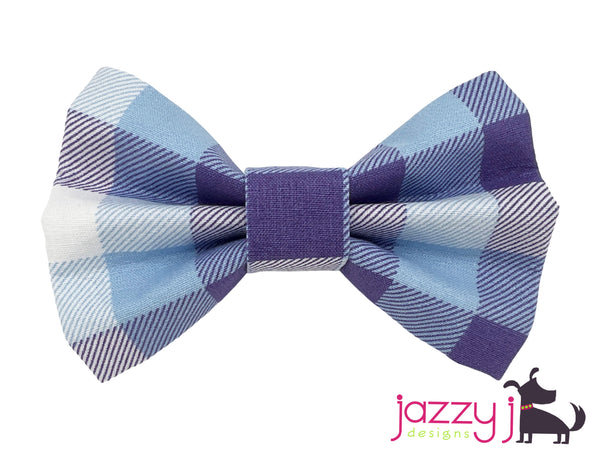 Blue Checkered Bow Tie