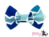 Blue Geometric Bow Tie