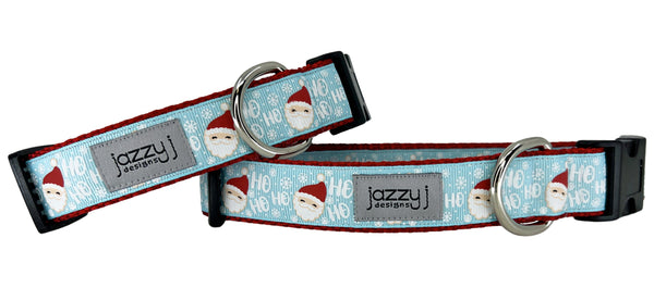 Blue Ho Ho Ho Dog Collar