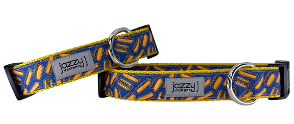 Blue Hot Dogs Dog Collar
