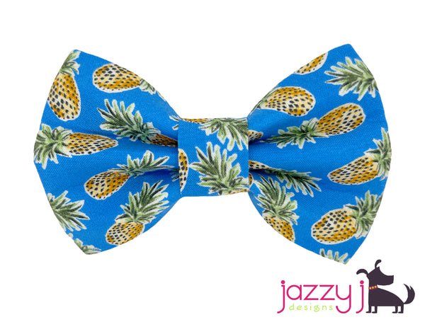 Electric Blue Pineapple Bow Tie