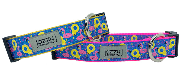 Blue Pool Floaties Dog Collar