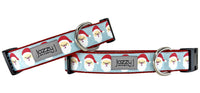 New Blue Santa Face Dog Collar