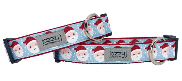 Old Blue Santa Faces Dog Collar