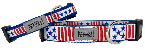 Blue Stars & Stripes Dog Collar