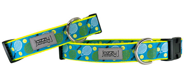 Blue Tennis Dog Collar